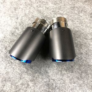 1 pièce de qualité supérieure Akrapovic tuyau d'échappement AK adapté pour toutes les voitures bleu inoxydable Stear en Fiber de carbone silencieux pointe buses