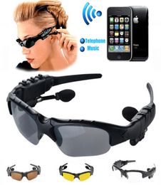 1 Piece Top Quality Stereo Bluetooth Glasses Wireless Headset Lens Earphones Bluetooth Glasses Whole MP3 Riding Sunglasses Ch6838250