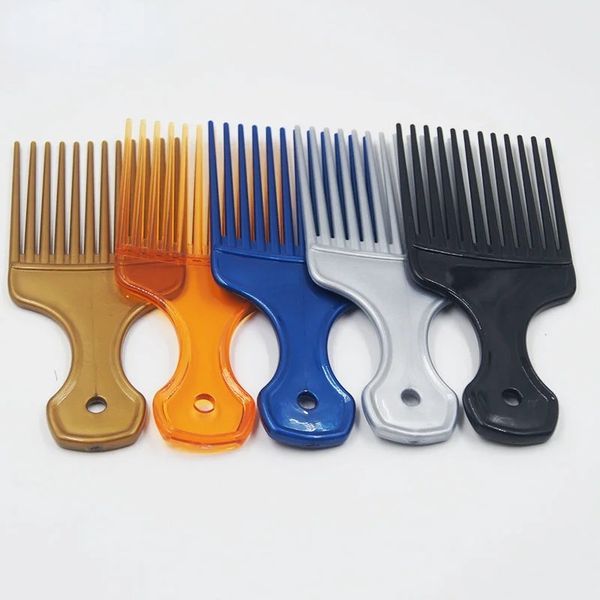 Brosse à dents larges, peigne, fourchette, insertion de brosse à cheveux, peigne à engrenages en plastique pour cheveux bouclés Afro, outils de coiffure, 1 pièce