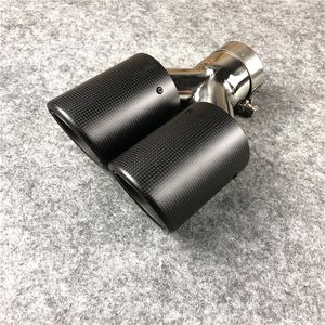 1 Stuk Y Model Matte Dual Outlet Akrapovic Uitlaatpijp Fit voor alle auto's Koolstofvezel nozzles dempertip