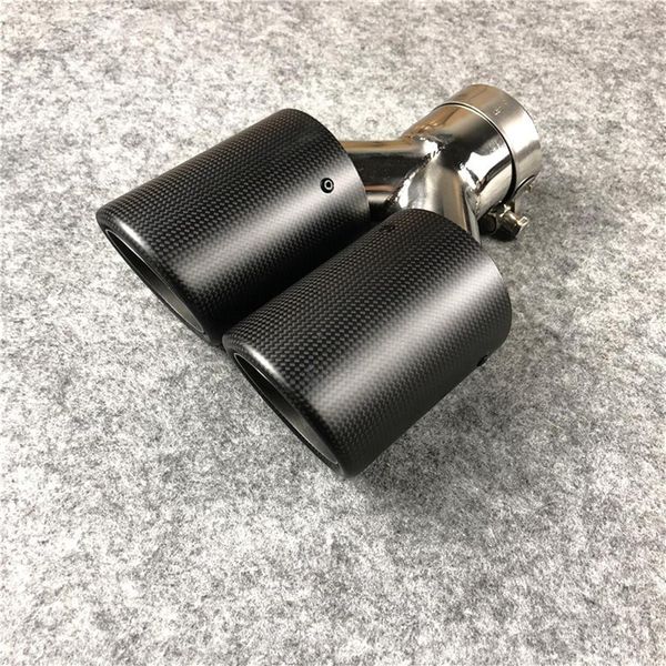 Tubo de escape Akrapovic de doble salida mate modelo Y de 1 pieza apto para todos los coches boquillas de fibra de carbono silenciador Tip258e