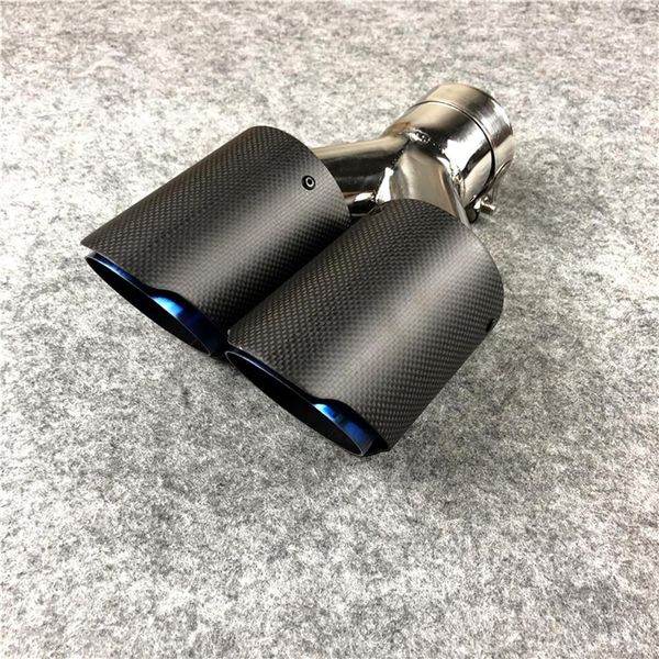 1 pieza Y modelo mate a la parrilla azul tubo de escape coche Universal acero inoxidable Akrapovic boquillas de fibra de carbono silenciador tip241N