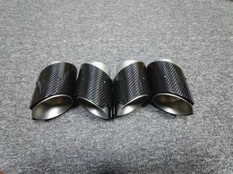 1 pieza de puntas de silenciador de tubo de escape trasero de coche para BMW G80 M3 G82 M4 tubos de punta trasera de carbono brillante