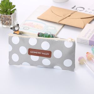 1 stuks lytwtw's nieuwe Dot Grid Pen Pencil Bag Canvas School Stationair ontvangen Black Tools Make -up zakje Cosmetics Case