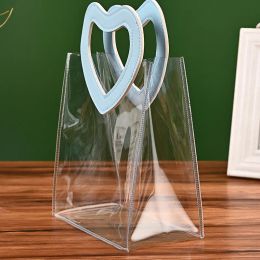 1 morceaux de coeur de coeur portable transparent PVC sac fourre-tout ornement de bonbons de mariage sac cadeau en plastique Cosmetics Sac Jelly Sac cadeau