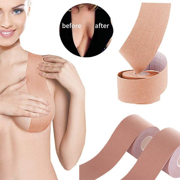 1 rouleau 5 mètres de corps invisible Couverture Titiller sein de levage Ruban Push Up Stick Up Lift Boob Ruban silicone Femmes sein Autocollants mammaires