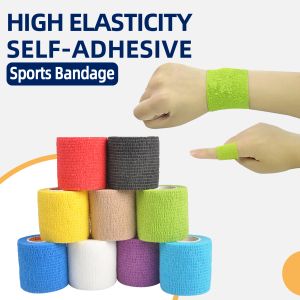 1 Roll Bandage Zelfklevend Elastische Bandage Sports First Aid Tape Sport Knie Pad Finger Palm Enkle Tattoo Handle Bandage