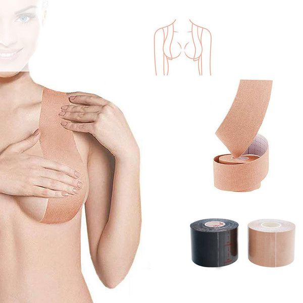 1 rollo de cinta para el pecho para mujer, cubiertas para pezones, sujetador de realce, cinta Invisible para levantar el pecho, sujetadores adhesivos, Bralette Sexy íntimo