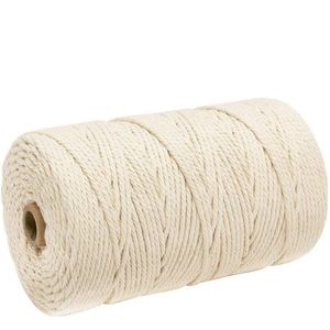 1 rouleau macramé coton cordon diamètre 3 mm coton corde pour tenture murale artisanat bricolage fait à la main attrape-rêves décor à la maison 0712 # 264G