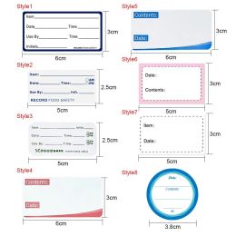 1 rouleau auto-adhésif amovible congélateur réfrigérateur de stockage alimentaire autocollants de papier autocollants blancs autocollants de datte pour les étiquettes de stockage à domicile