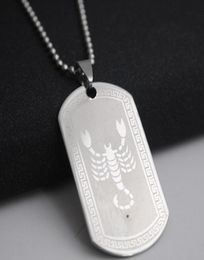 1 Scorpion en acier inoxydable 12 douze signe de constellation collier symbole du zodiaque amulette coréen cadeaux chanceux hommes famille enfants jewe9693794