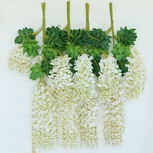 1 ensemble 12 pièces 110 Cm soie artificielle glycine faux jardin suspendu fleur plante vigne maison fête de mariage événement décor