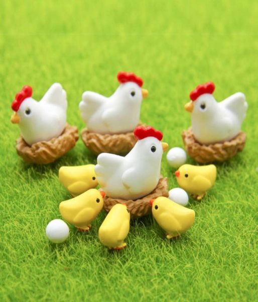 1 Set 16pcs Race de poulet Race poule Famille Fairy Garden Miniatures décor Terrarium Baison Tool bouteille micro paysage Gnomes Jardim MI4846319