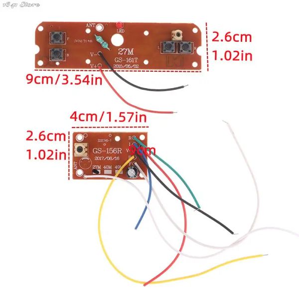 1 Set 4ch RC Car Remote Control 27MHz Circuit PCB Tabletter and Receiver Board with Antenna Radio System