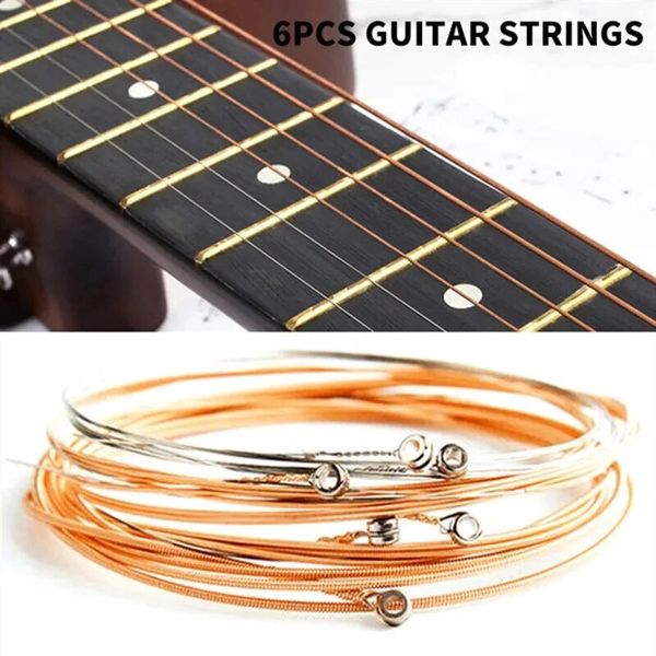 1 set 6 pièces Copper Guitar Cattings 1-6 pour Classical Classical Steel Wire Classic acoustique Folk Guitar Pièces