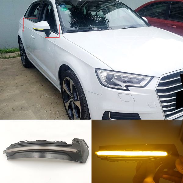 1 SET Auto Dynamic LED Turn Signal Signal Miroir Indicateur de miroir pour Audi A3 S3 8V RS3 2013 2014 2015 2016 2017 2019 2020