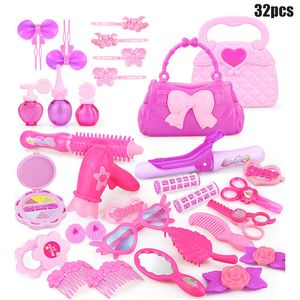 1 Set Beauty Salon Play Set Pretend Maquillage Kit Enfants Jouet Play House Game Avec Portable Box LJ201009