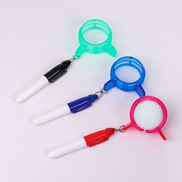 1 Set Circle Golf Ball Linner Clip de marque à 360 degrés avec une ligne de marqueur en plastique de stylo Aids Sport Template d'alignement de marqueur d'alignement