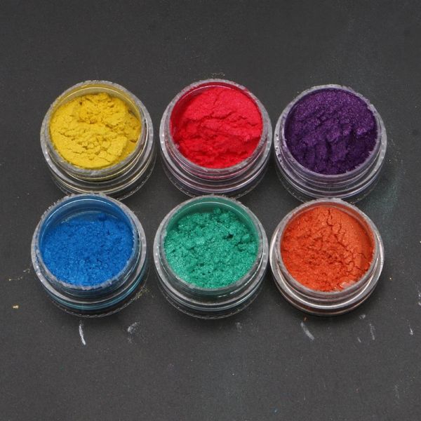 1 set Cosmetic Grade Pearlescent Mica Mineral Mineral Polvo Epoxy Resina Dye Pigment Pigment Diy Jewellry Making