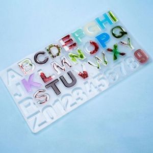1 Set Crystal Epoxy Resin Mold Alfabet Letternummer Hangers Casting Siliconen Mold Diy Crafts Keychain Making Tool Drop Ship