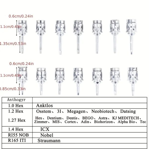 Tournevis pour Implant dentaire, Kit d'outils de restauration universels, clé dynamométrique de réparation avec 12 Mini tournevis, 1 jeu