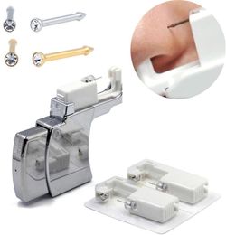 1 set wegwerp veilige steriele piercing-eenheid voor 2 mm neusstekers piercing pistool piercer tool machine kit stud oorbel lichaamssieraden9175419
