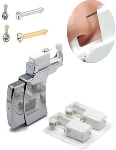 1 set wegwerp veilige steriele piercing-eenheid voor 2 mm neusstekers piercing pistool piercer tool machine kit stud oorbel lichaam sieraden1575531