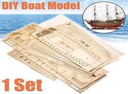 1 ensemble bricolage à la main assemblage bateau à voile en bois modèle Kit décoration cadeau pour les enfants 2111023302785