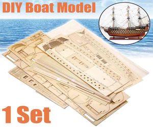 1 Set DIY Handmade Assembly Ship Wooden Sailing Boat Model Kit Decoratiegeschenk voor kinderen 21090759519977