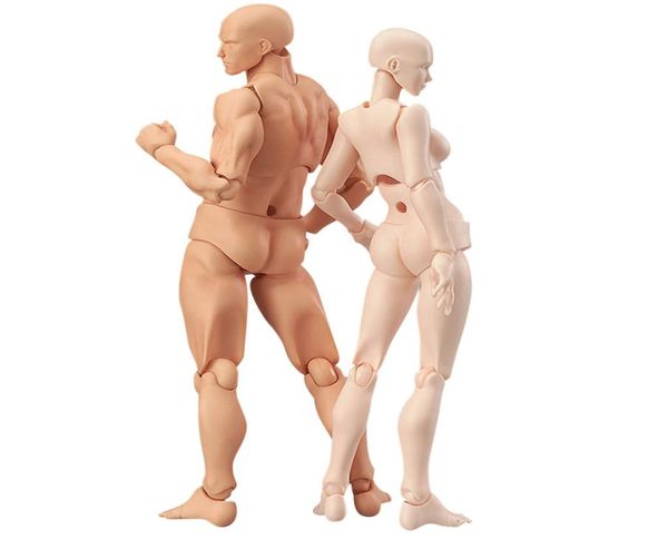 1 Set Dessin Figures pour les artistes Figure d'action Modèle Human Mannequin Man and Woman Set Action Toy Figure Figure Anime Figurine 7627347