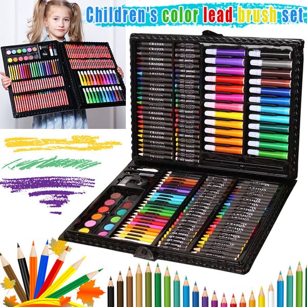 1 Set Dessin Peinture Art Box Set Crayons de Couleur Portable pour Enfants Enfants Débutant PUO88 201202