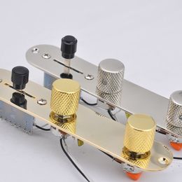 1 juego de arnés de cableado de guitarra eléctrica (2 potenciómetros de 250 K + interruptor de 3 vías + conector Epi) con placas de control para TL