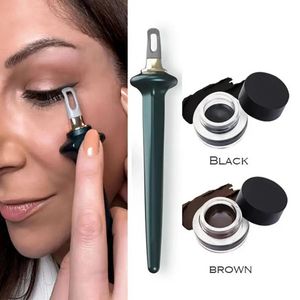 1 ensemble d'outils de guidage d'eye-liner, brosse à crayon en Silicone pour les yeux, imperméable et réutilisable pour les mains tremblantes, Instruments de maquillage pour débutants 240325
