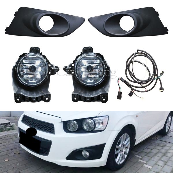 Para Chevrolet Chevy AVEO Sonic 2011 2012 2013 luces antiniebla marco rejillas parachoques delantero lámpara antiniebla