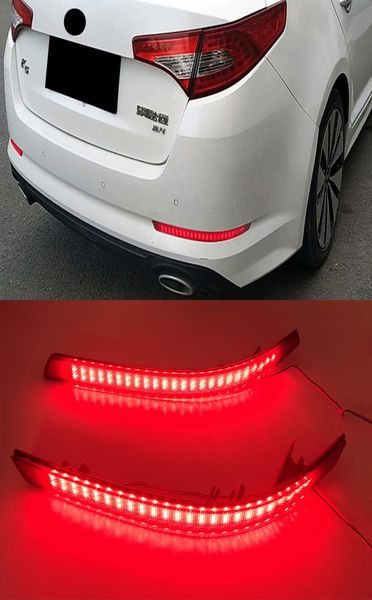 1 jeu de réflecteurs de pare-chocs arrière LED pour Kia Optima K5 2011 2012 2013, feu de Stop arrière, accessoires de voiture 5211006