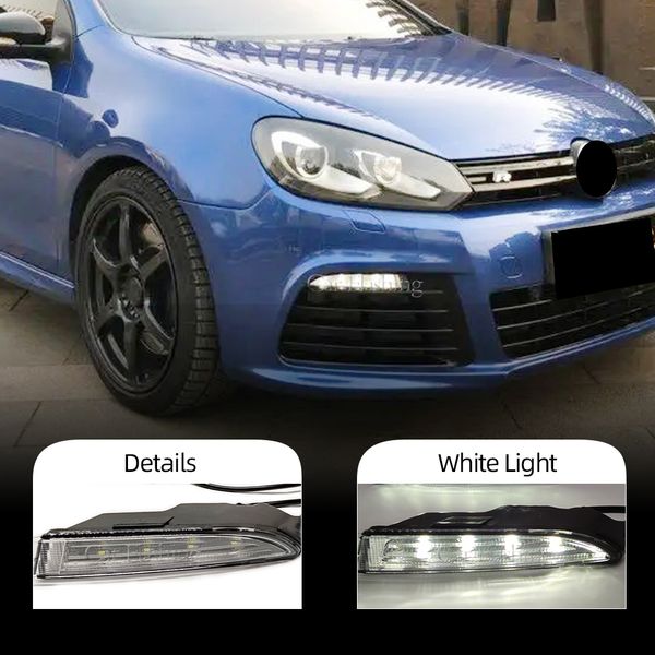 1 set para VW Golf 6 Mk6 R20 2009 2010 2012 2012 2013 CAR CAR CAR LED BUMPER PARGO DEL DRL L￡mpara de niebla de luz diurna