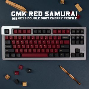 1 Set GMK Pro Red Samurai 168 Keys Cherry Profile PBT KeyCap English Custom Personality KeyCaps voor mechanisch toetsenbord 61/64