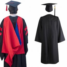 1 Set Graduati robe chapeau gland fermeture éclair col en V lâche couleur unie 2024 lycée baccalauréat académique Dr fournitures pour étudiants 98OQ #