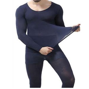 1 Set Hot Winter Kleding Heren Warm Goede Elastische Afslanken Thermische ondergoed Zwart Ultra Dun Light Long Johns