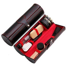 1 ensemble de chaussures en cuir ensemble de vernis Kit de nettoyage de brosse garder des outils propres brillants pour chaussures en cuir Kit d'entretien Portable pour bottes baskets 240106