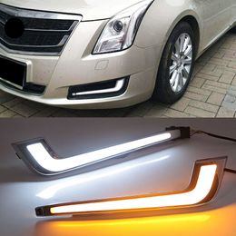 1 Set LED Daytime Running Lights DRL Mistlamp Cover Drijflichten Draai Signaal voor Cadillac Xts 2013 2014 2015 2016 2017