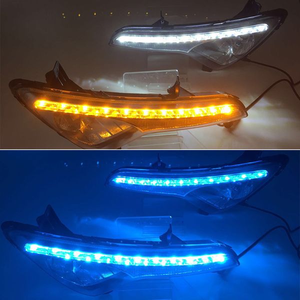 1 set LED DRL Daytime Running Light Fog Lampe Hover Daylight with Yellow Turning for Kia Sportage 2011 2011 2013 2014