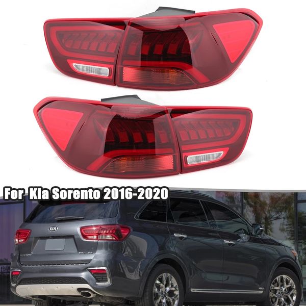 1 jeu de feux arrière LED pour Kia Sorento 20 16-20 20, feux d'avertissement de freinage, feu antibrouillard, clignotant