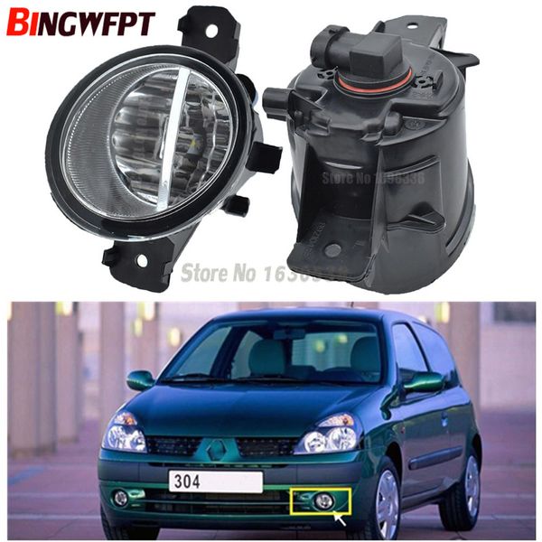 1 ensemble (gauche + droite) phares antibrouillard LED avant style de voiture 26150-89905 pour Renault CLIO II (BB0/1/2 _, CB0/1/2 _ Hatchback 1998-2004