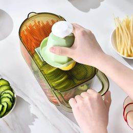 1 Set Multifonctionalmandolin Slicer, Kitchen Vegetable Slicer Dicer Cutter Chopper, Carrot réglable et hachoir à l'ail avec récipient