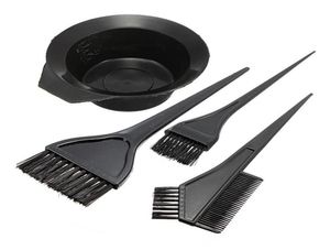 1 lot de 4 pièces brosse de coloration de teinture pour cheveux peigne bol de mélange en plastique noir Salon de coiffure teinte outils de coiffure de couleur 8495210