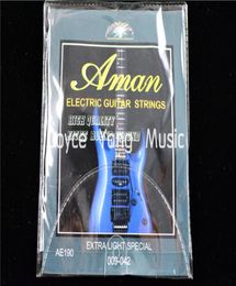 1 jeu de cordes de guitare électrique Aman AE190, 1ère 6ème cordes 009042, cordes spéciales Extra légères, vente en gros 4020997