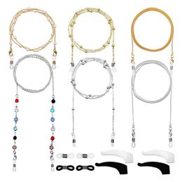 1 jeu de chaînes de lunettes en perles délicates, cordes Anti-perte pour lunettes