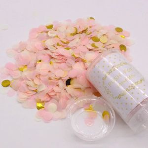 1 Set Push Pop Pink Confetti Poppers pour mariage Happy Birthday Flower Paper Mini Round Confetti Dots Party Decoration