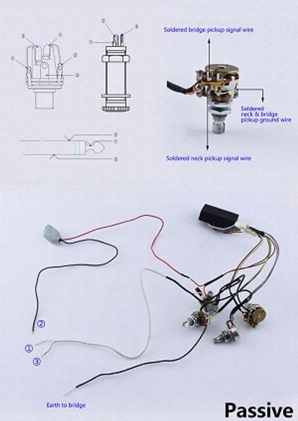 1 Circuito de preamplificador de eq de 2 bandas de set Rockbass de 2 bandas para la recolección de graves pasiva / activa - Hecho en Corea